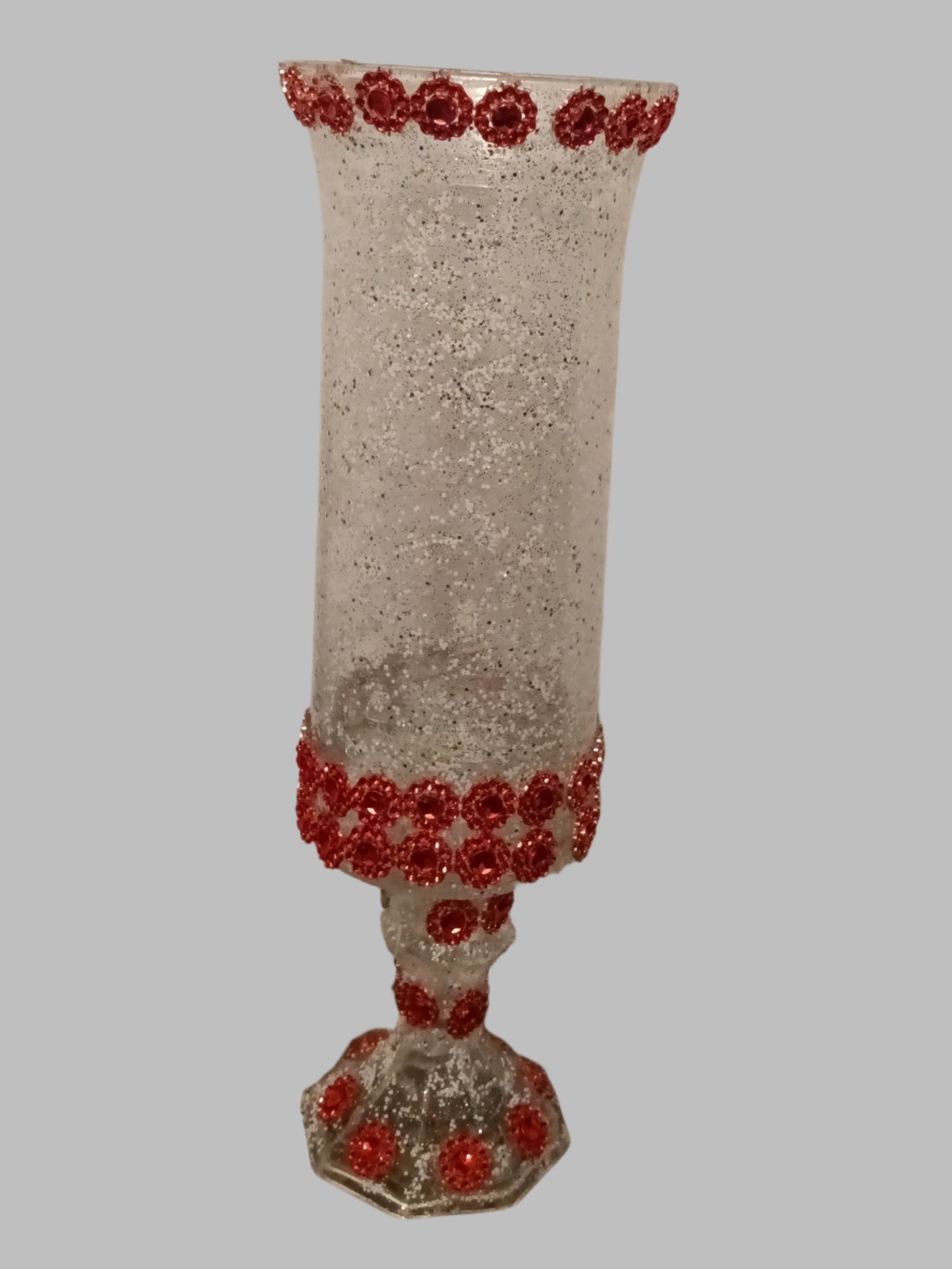Decorative Glass Glitter Vase or bottle Sets -variety of Sizes, Shapes & Colors- one of a kind