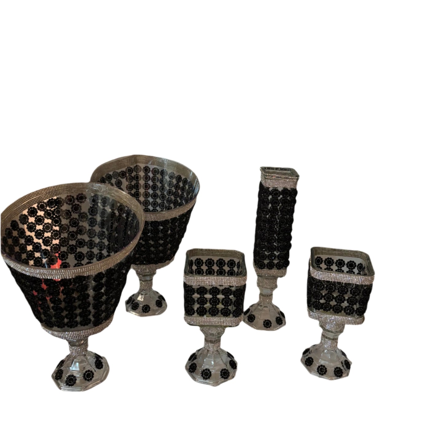 Hand Designed Home Decor 5 pcs entertainment set - 2 Ice/Flower etc. buckets, 3 Assorted Vases
