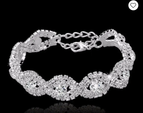 Elegant Hand Jewelry Inlaid Shiny Rhinestone Crystal Bangle & Elegant Infinity Rhinestone Link Bracelet