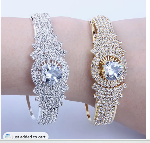 Elegant Hand Jewelry Inlaid Shiny Rhinestone Crystal Bangle & Elegant Infinity Rhinestone Link Bracelet