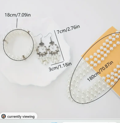 Faux Pearl Necklace, Earrings & Bracelet sets