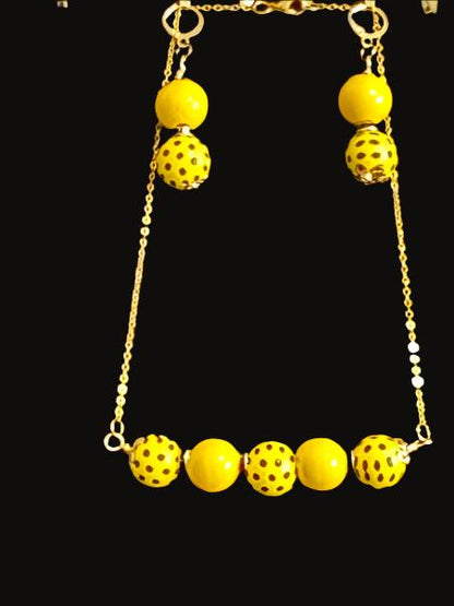 ELEGANT ASSORTED WOODEN BALLS NECKLACE SET