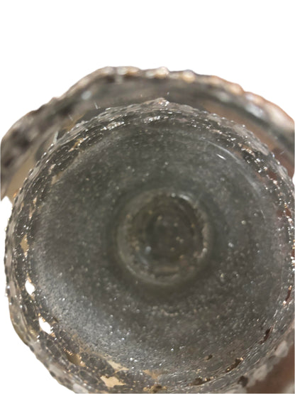 Home Decor - Decorative Silver Gittler and Faux Bling 3 pcs. Glass Goblet Set ( Not to be used for consumption use)