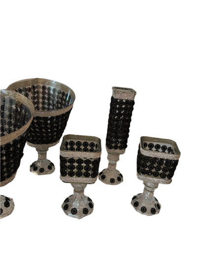 Hand Designed Home Decor 5 pcs entertainment set - 2 Ice/Flower etc. buckets, 3 Assorted Vases