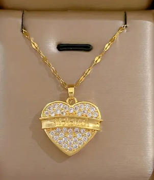 Jewelry Assorted Golden Necklaces, Elephant, Tree, Mama, Clear Stone