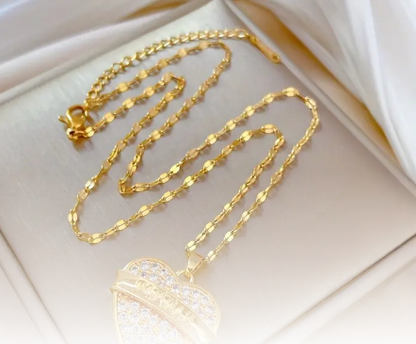 Jewelry Assorted Golden Necklaces, Elephant, Tree, Mama, Clear Stone