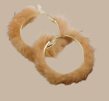 Warm Women's Faux Fur Hats, Fluffy Hats with Matching Earrings & Purse set