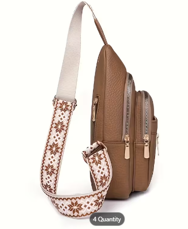 Crossbody bag with 4 compartments, faux leather