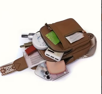 Crossbody bag with 4 compartments, faux leather