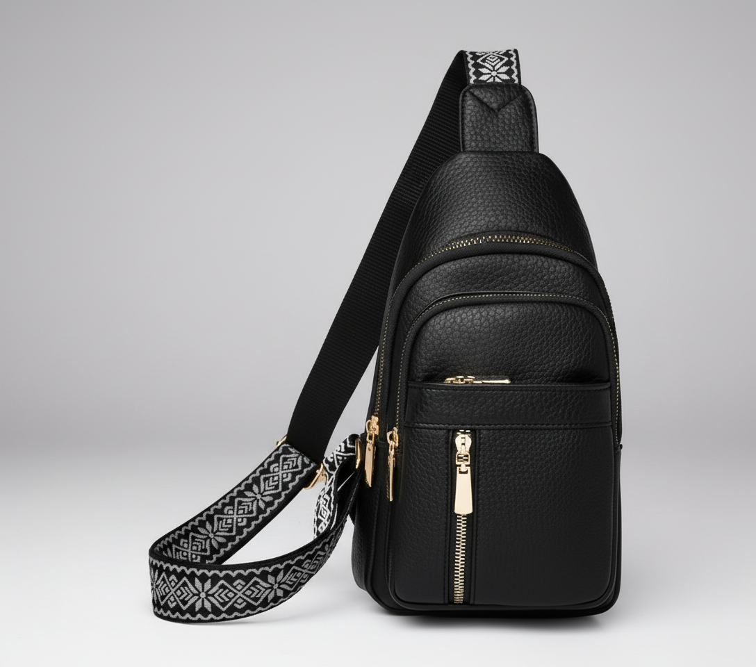 Crossbody bag with 4 compartments, faux leather