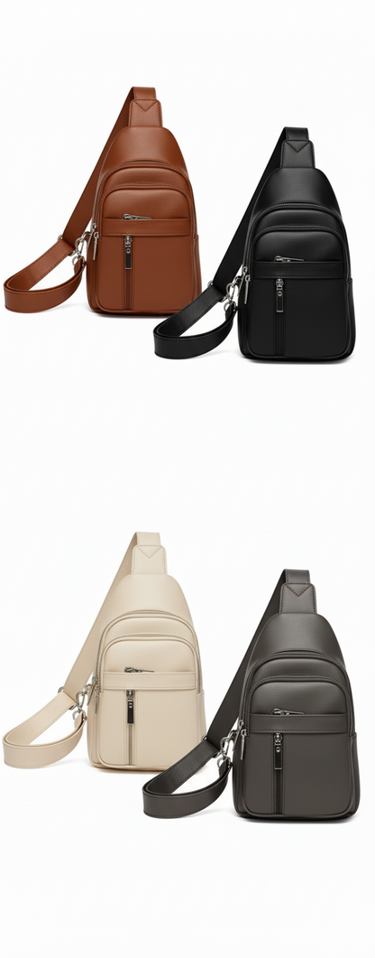 Crossbody bag with 4 compartments, faux leather