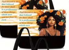 ETHNIC QUEEN CANVAS TOTE BAGS WITH SPIRITUAL QUOTES